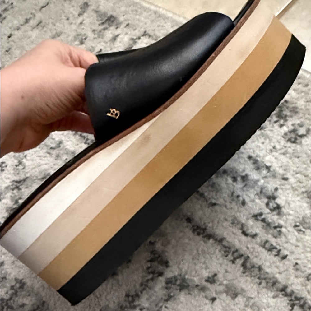 Veronica Beard Black Platform Slide Sandals, size 6.5 - Picture 3 of 15